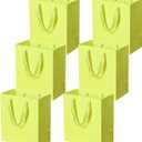 2 x Pikalon 6 pcs Neon Yellow Gift Bags with Handles, Medium 8.66"x4.72"x9.84" Bright Color Gift Wrap Paper Bag Party Favor Bag Boutique Retail Bags for Wedding Birthday Baby Shower Wedding Welcome Party Supplies (Yellow, 8.66x4.72x9.84 Inches)