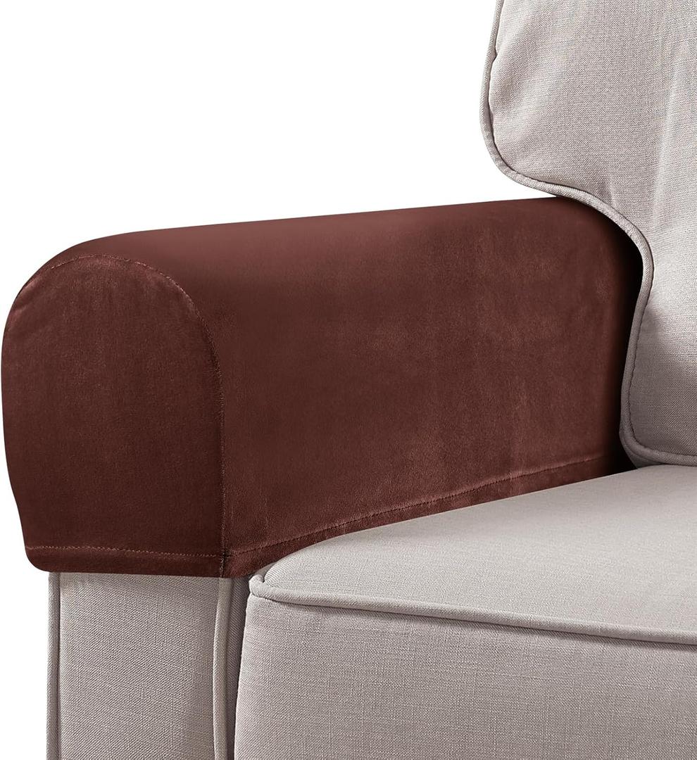 Homoyoyo 2Pcs Armrest Covers, Washable Stretch Couch Arm Covers Couch Sofa Armchair Slipcovers for Chairs Sofa Furniture Protector Recliner Sofa