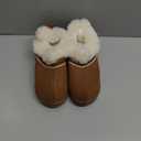 LongBay Women's Cozy Bootie Slippers Memory Foam Warm House Shoes with Fluffy Collar Non-Slip Indoor Outdoor Chestnut,5-6