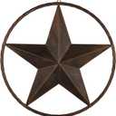 EBEI Metal Barn Star Circle Rustic Style Decorative 24" Vintage Texas Lone Star Dark Brown Western Home Wall Decor