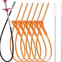 35.5inch Drain Clog Remover(1pcs), 25inch Drain Snake Hair Remover(6pcs)  Cleaning Brush(2pcs), Hair Catcher Drain Auger Cleaner Tool Set For Toilet, Kitchen Sink, Bathroom Tub, Sewer, 9 Pack