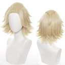 Anime Cosplay Wigs Natural Golden Short Adult Hair Wig