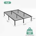 Sweetcrispy Full Size 12 Inch Platform Bed Frame, Heavy Duty Metal Foundation Frame, Noise-Free Sturdy Steel Slats, Underbed Storage, No Box Spring Needed, Quick Setup
