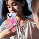 KANGHAR Case Compatible with iPhone 14 Compatible with Magsafe Summer Collage Coastal Scratch Resistant Hybrid 2-Layer Hard Protective Phone Cover for Girl Women Boy Men 6.1 Inch Pink