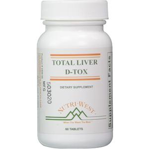 Nutri-West Total Liver D-Tox - 60 Tablets, White (60 Count (Pack of 1))