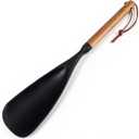 Multifunction Spatula Cooking Spoon Silicone Spatula Spoon with Wood Handle Premium Kitchen Cooking Utensil for Cooking Baking Serving Stirring Scooping Scraping (Black 1-Pack)