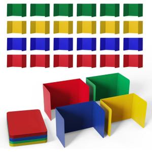 Plastic Desk Dividers, 24-Pack, Student Desk Partitions, Water-Resistant and Durable