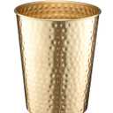 Monarch Abode Metal Bathroom Trash Can – Waste Basket for Bedroom, Office Desk, & Dorm, Hand Hammered, Durable Decorative Brushed Gold Small Trash Can Bathroom Garbage Bin Wastebasket