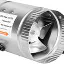 iPower 4 Inch Inline Duct Fan 100 CFM Booster Exhaust Fan with Low Noise for HVAC Ventilation in Attic, Bathroom, Basemen and Kitchen, 5.5' Grounded Power Cord Included, Silver