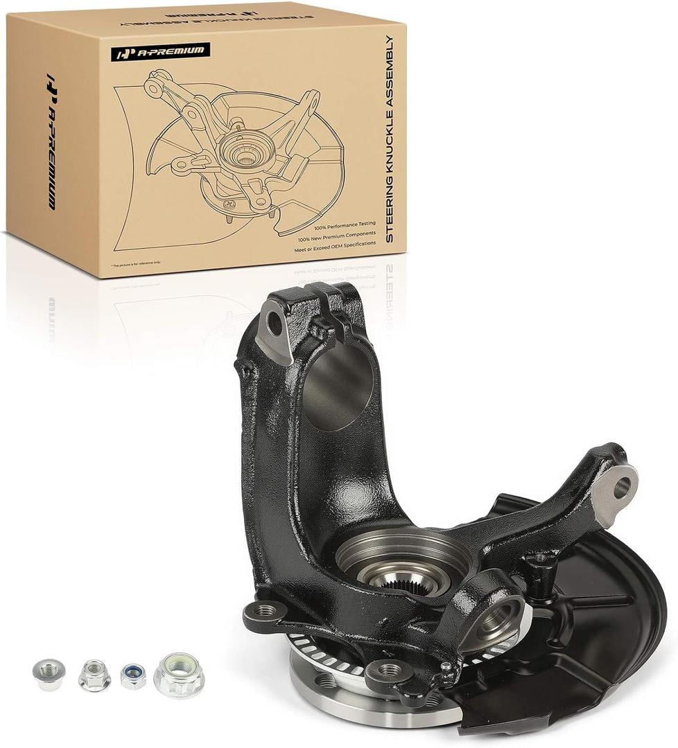 A-Premium Front Right Steering Knuckle & Wheel Bearing Hub Assembly Compatible with Volkswagen Jetta 1999-2005, Golf 2000-2007, Beetle 1999-2010, Beetle Cabrio 2010, Passenger Side, 288 mm Rotor Only