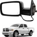 Dasbecan Driver Side Mirror Compatible with 2014-2018 Ram 1500, 2019-2022 1500 Classic Left Mirror w/Power Heated Glass, Manual Folding, Temp Sensor Replaces 68462819AA