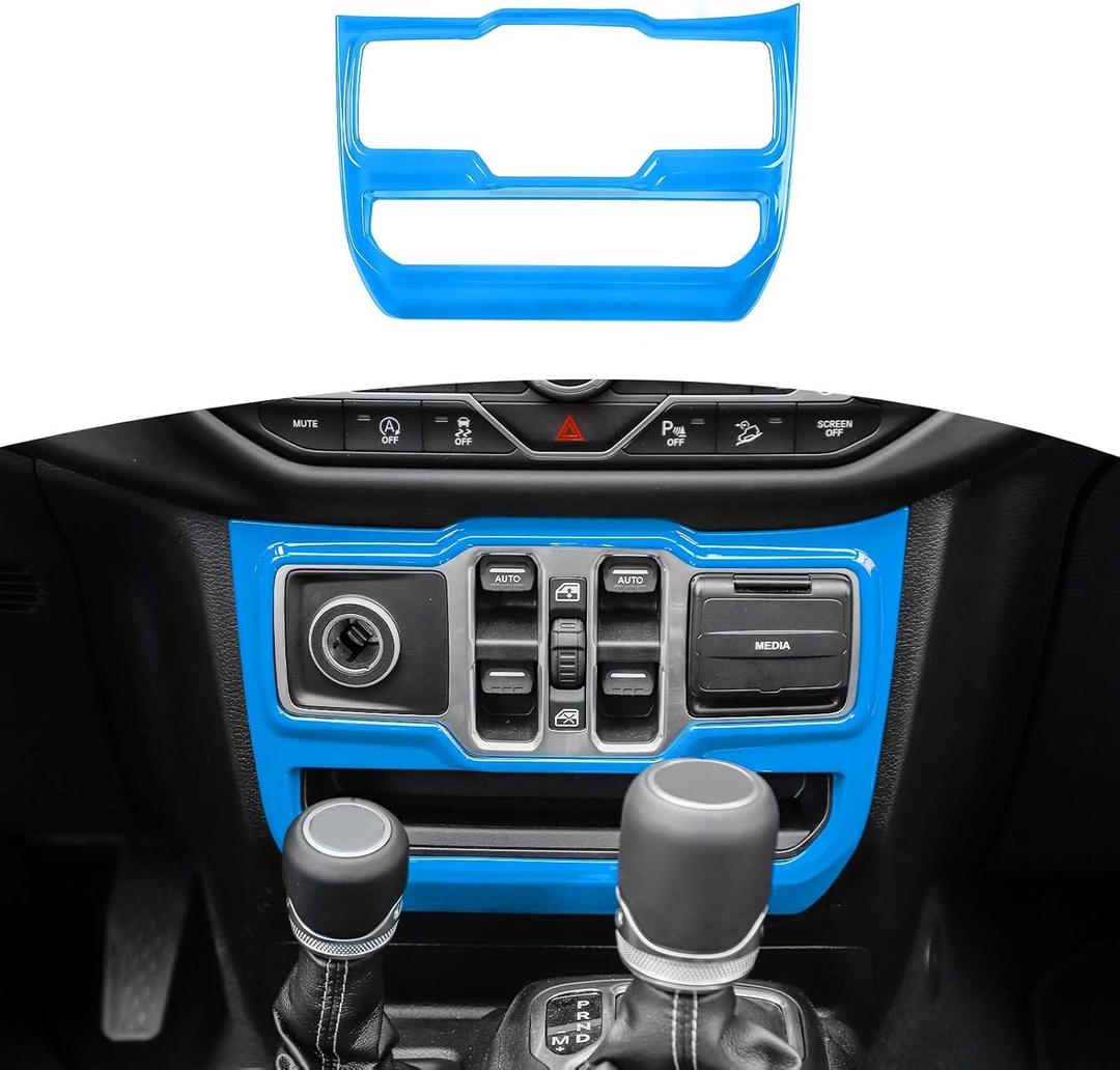 RT-TCZ for Jeep JL Center Dash Window Switch Panel Trim Cover for Jeep Wrangler JL JLU Gladiator JT 2018-2024 Baby Blue Interior Accessories