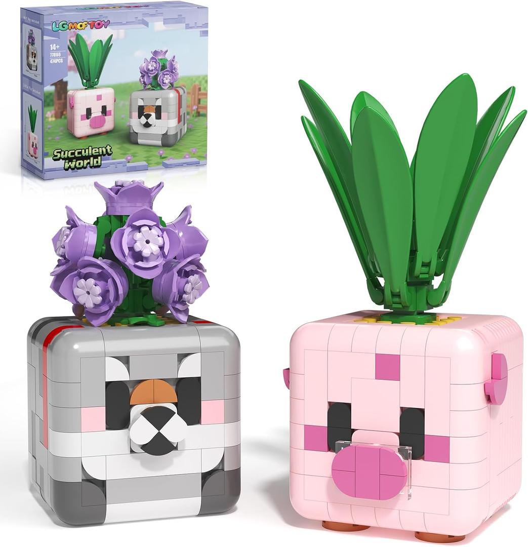 Botanicals Flowers Plants Building Blocks Toys for Kids - Teens Boys Girls, Adult Desk and Room Decor Displays - Christmas Stocking Stuffers and Birthday Gifts