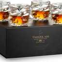 TSUKIGLASS Storm Premium Japanese Crystal Whisky Glasses Set of 4 - Gift Ready Box, 100% Ultra Clarity Lead-Free Crystal, 10oz Tumblers for Bourbon, Scotch & Cocktails, Luxury Gift for Men