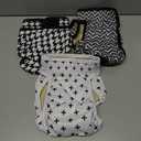Langsprit Washable Female Dog Diapers (3 Pack) - No Leak Reusable Diapers for Doggy Female in Period - Dog Heat Panties with Adjustable Snaps L (Black and White)