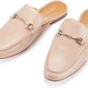 JENN ARDOR Mules for Women Flats Backless Loafers Shoes Slip On Slippers Pointed Toe Low Heel Work Slides Womens Mules Casual Shoes (6.5)