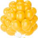 PartyWoo Mustard Yellow Balloons 50pcs 12 Inch Yellow Fall Balloons for Birthday Graduation Gender Reveal Engagement Baby Shower Bee Summer Sunflower Little Cutie Lemon Party Decorations Yellow-Y10