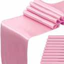 WENSINL Satin Pink Table Runner 12 x 108 Inches Pack of 10 Long Table Runner for Party Wedding Birthday Anniversary Christmas Decorations