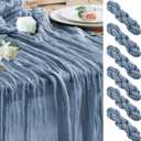 Wokceer Cheesecloth Table Runner 6Pack 10FT Dusty Blue Boho Gauze Fall Christmas Cheese Cloth Table Runner for Party Long Rustic Sheer Table Runners for Baby Bridal Shower Wedding Easter Table