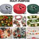 BALEINE 2 Pack Wreath Storage Container, Christmas Wreath Storage Bag with Reinforced Handle for Holiday Xmas (Red, 36"X8")