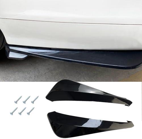 2PCS Universal Rear Diffuser Car Spoiler, Rear Bumper Lip Canard Diffuser Body Spoilers Black Lip Side Skirt Spoiler Splitter Wrap Angle Protector Exterior Decoration Kit Anti-Scratch (Smooth Black)