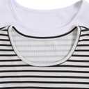 RoseSeek Girl's Long Sleeve T Shirt Slim Fit Crewneck Fall Basic Tees Ribbed Knit Crop Top for Girls Striped Multicolor 11Y