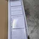 Himix 5-Tier Storage Folding Shelf with 20 Hooks, 4 Wheels, and Adjustable Feet, Stainless Steel (White)