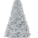 7.5 ft. Hinged Unlit Artificial Silver Tinsel Christmas Tree Holiday with 1258 Tips