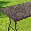 Smiry Rectangle Picnic Table Cloth, Elastic Waterproof Fitted Heavy Duty Vinyl Tablecloths, Wipeable Washable Table Covers for Kitchen, Dining, Camping, Outdoor (Coffee,30" X 72")