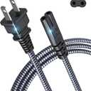 Power Cord, 10FT/3M Goalfish AC Power Cable 7A 125V TV Power Cord 18AWG 2 Prong Power Cable Replacement for PlayStation, PS5, PS4, PS3, Game Console, Speaker, Monitor, HDTV, 4K TV, Printer, DV Camera (Grey)