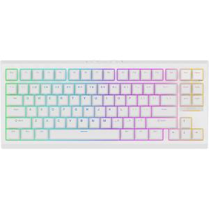 EPOMAKER G84 80% RGB Gaming Mechanical Keyboard, 2.4GHz/ Type-C/BT Wireless Keyboard, QMK/VIA Programmable, Hot-Swappable, NKRO, with Shine Through PBT Keycaps for Gamers (White, Creamy Jade Switch)