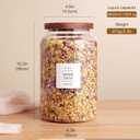 CZHQSMZ Set of 2 Large Glass Flour and Sugar Containers with 132 Pantry Labels - Glass Food Storage Jars with Airtight Bamboo Lid for Flour Pasta Candy Coffee Cookie and More(1 Gallon/4000 ml)