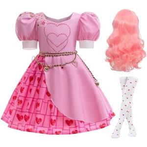 ADREIT Kids Rise Red Costume Girls Bridget Pink Princess Dress Movie Cosplay Halloween Outfit, Size: 140 (7-8Y)