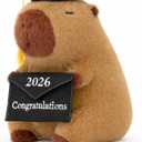Graduation 2026 Capybara Plush Toy, 9 Inch Capybara Stuffed Animal with Graduation Cap and Diploma, Class of 2026 Congratulations Plush Gift for Kids, Teens, Seniors and Graduates