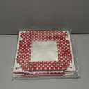 FoldTier 48 Pcs Christmas Cookie Boxes with Window Bulk for Gift Giving 9 x 9 x 2.5 Inch Red and White Bakery Gift Boxes with Polka Dot Stripes Wave Patterns for Christmas Party Favors