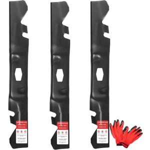 742P05086-X 54 Inch Mulching Blade Set(3 Pack), Compatible with Cub Cadett MTD XT1-GT54 ST54 ZT1-54, Replacement for 54" Deck Lawn Mowers, Replaces 742P05086-X 490-110-C205 742-05086-X CMXGZAM110205, Size: 54"Deck 18.62"Blade
