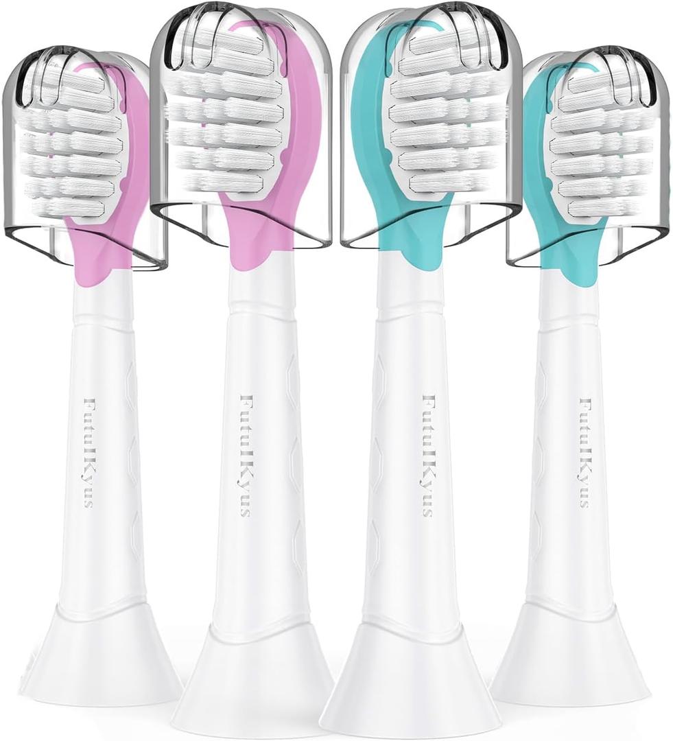 Kids Replacement Heads for Philips Sonicare: 3+ Years Old Children Soft Electric Toothbrush Compact Child Brush Head for Boys Girls, Blue 4 Pack