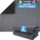 Drymate 2-Pack Washable Pee Pads for Dogs (29x36), Waterproof, Absorbent, Slip-Resistant, Reusable Pet Training Potty Puppy Mats, Housebreaking, Incontinence Bed Pads, Crate, Kennel (USA Made) (Light Grey)