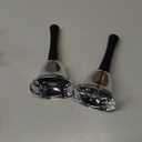 2 Pack Hand Bell, Silver Steel Bell, Ringing Bell with Handle, Dinner Bells for Inside Classroom Bell, for Food Line, Alarm, Jingles, Ringing (Silver)