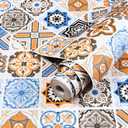 Self Adhesive Vinyl Flooring Roll, 23.6 in x 196.9 in Peel and Stick Vinyl Sheet Flooring, 32.3 Sq Ft Floor Covering for Kitchen, Bathroom, Laundry Room and Entryway (Moroccan Patchwork Tile Pattern)
