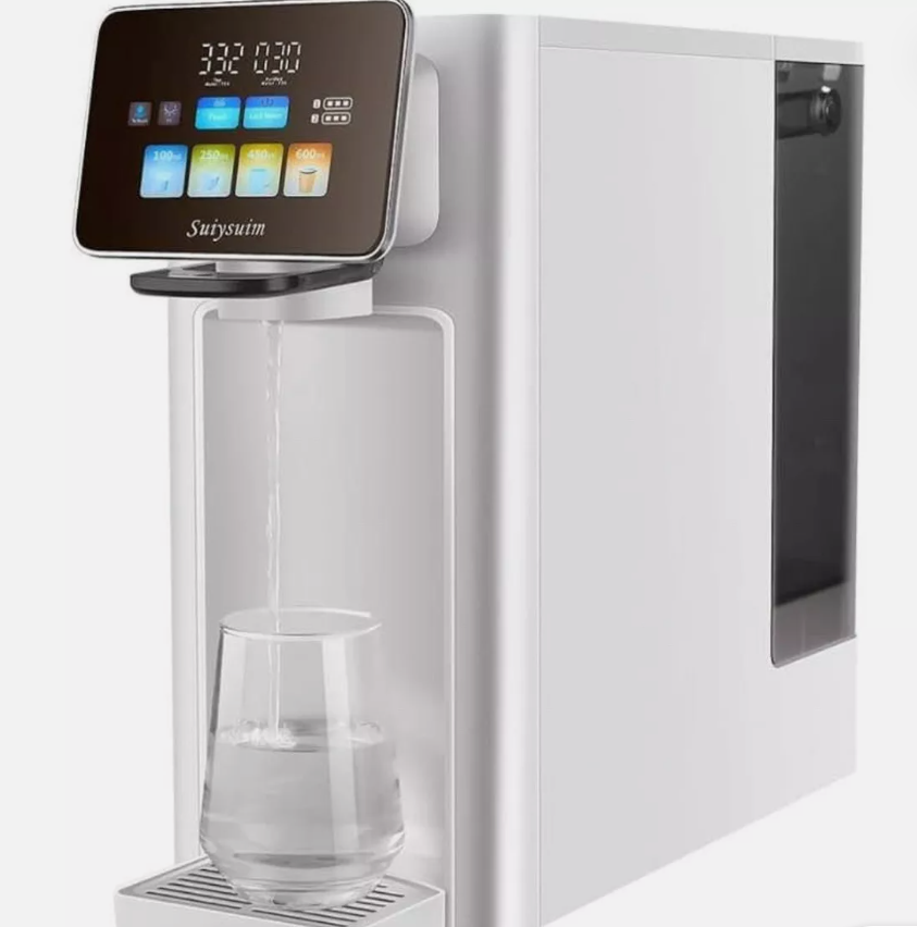 The Suiysuim WP-RSA UV Countertop Reverse Osmosis Water Filter System, 6 Stage Countertop Alkaline Water Filter Pitcher, Flush with Pure Water, 3:1 Pure to Drain (White)