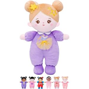 OUOZZZ Soft Baby Doll 10" - First Birthday Toys for 1 Year Old Girl, Ideal 1 Year Old Girl Gifts & Baby Girl Gifts, Snuggle Buddy for Infants Daisy Purple