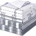 AIDEA Kitchen Towels, Absorbent Dish Towels for Kitchen, Soft Dish Cloth for Home, Multi-Purpose DishCloths for Household Cleaning and Drying, 11 x 11, 8 Pack (White/Grey)