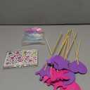 Juexica 20 Pcs Princess Fairy Wands Kit Include 6 Styles Unfinished Wooden Princess Accessories, 4 Pcs Gem Stickers, 4 Rolls Ribbons Make Your Own Fairy Wands for Christmas Kid Birthday (Pink, Purple)