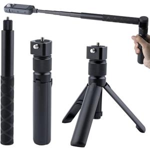 Bullet Time Handle Tripod Rotating Grip with Invisible Selfie Stick for Insta360 X5/X4, DJI OSMO Pocket 3, GoPro,1/4" Thread, 6 lbs Capacity, Compact Selfie Stick & Tabletop Tripod (47 inches)
