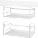 Nxconsu 2Pack Under Shelf Storage Basket Organizer Hanging Holder for Kitchen Cabinet Pantry Cupboard Desk Bookshelf Organization Space Saver Heavy Duty Slide-in Adjustable Mounting Clamp White Large (9.84D * 16.41W * 7.08H)