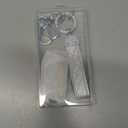 Seedwee for Chevy 5 Button Key Fob Cover, Soft TPU Keys Protector Bling Key Fob Keychain for Equinox Camaro Cruze Malibu Sonic Buick Terrain Smart Key, Silver Clear