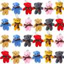 24 Packs Mini Teddy Bear Toy Plush Stuffed Bear Keychains for Kids Girls Boys, Small Stuffed Animal Bulk for Kids, Easter Basket Stuffers Carnival Prizes, School Gifts, Party Favor Goodie Bag