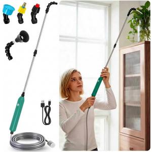 Electric High Reach Plant Waterer - Type C Wireless Hanging Plant Waterer, Battery Powered Sprayer Wand with Stainless Steel Telescopic (25.6"-34"), Indoor Watering Devices
