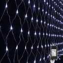 LYHOPE 12ft x 5ft 360 LED Christmas Net Lights, 8 Modes Low Voltage Mesh Christmas Decorative Lights for Xmas Trees, Bushes, Wedding, Garden, Outdoor, Indoor Decor (White)